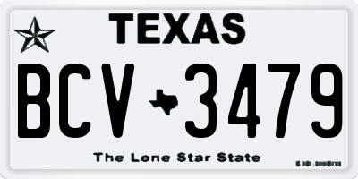 TX license plate BCV3479
