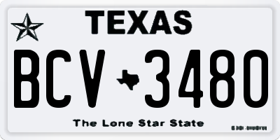 TX license plate BCV3480