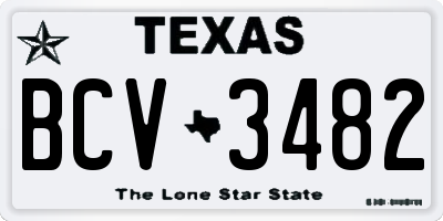 TX license plate BCV3482