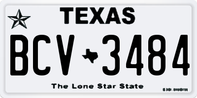 TX license plate BCV3484