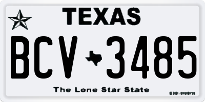 TX license plate BCV3485