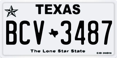 TX license plate BCV3487