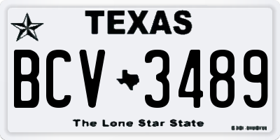 TX license plate BCV3489