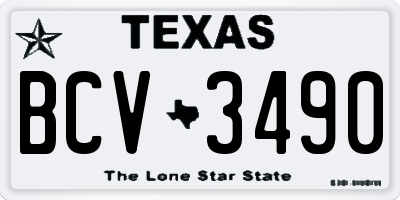 TX license plate BCV3490