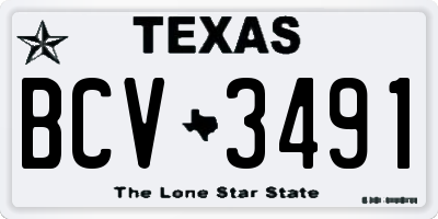 TX license plate BCV3491