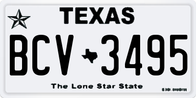 TX license plate BCV3495