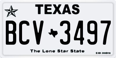 TX license plate BCV3497