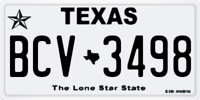TX license plate BCV3498