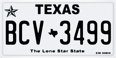 TX license plate BCV3499