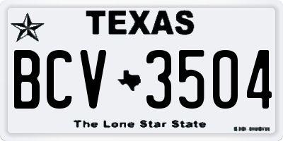 TX license plate BCV3504