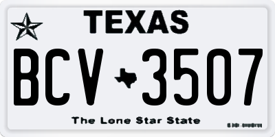 TX license plate BCV3507