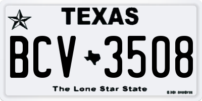 TX license plate BCV3508