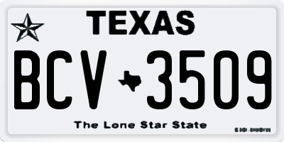 TX license plate BCV3509