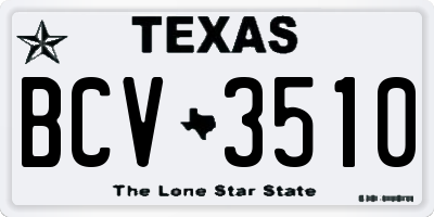 TX license plate BCV3510