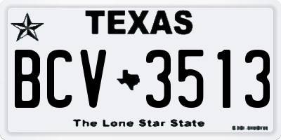 TX license plate BCV3513