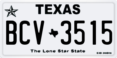 TX license plate BCV3515