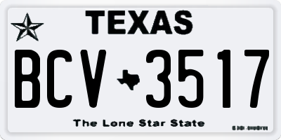 TX license plate BCV3517