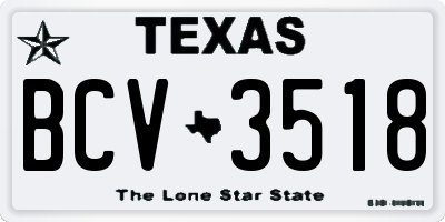 TX license plate BCV3518
