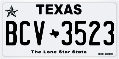 TX license plate BCV3523