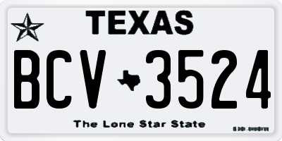 TX license plate BCV3524