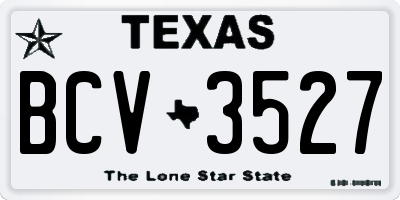 TX license plate BCV3527