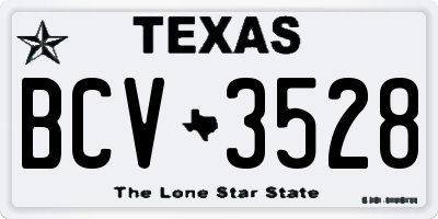 TX license plate BCV3528