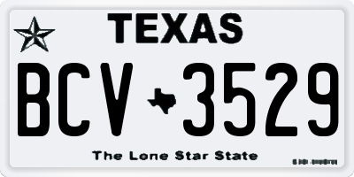 TX license plate BCV3529