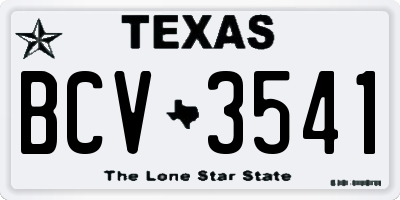 TX license plate BCV3541