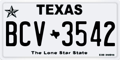 TX license plate BCV3542