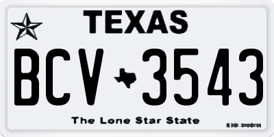 TX license plate BCV3543