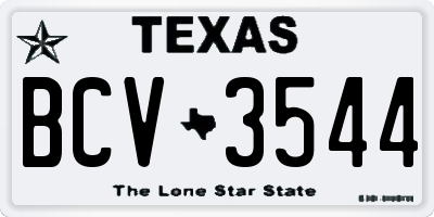 TX license plate BCV3544