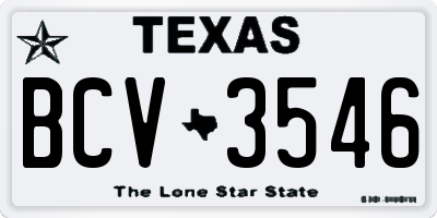 TX license plate BCV3546
