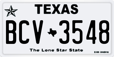 TX license plate BCV3548