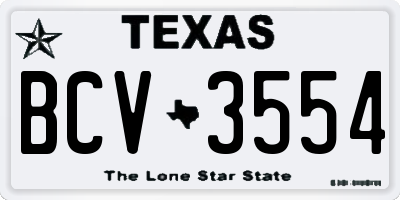 TX license plate BCV3554