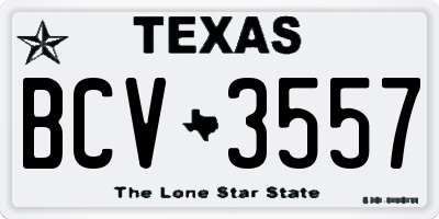 TX license plate BCV3557