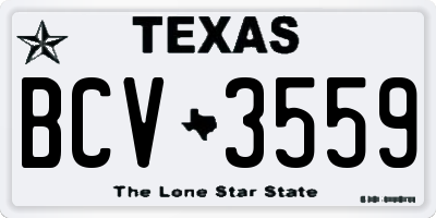 TX license plate BCV3559