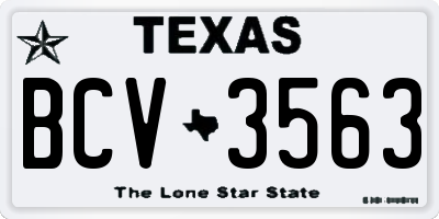 TX license plate BCV3563