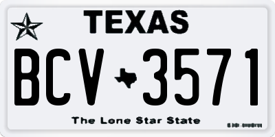 TX license plate BCV3571