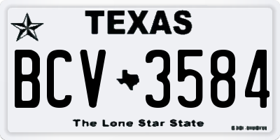 TX license plate BCV3584