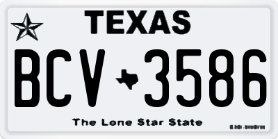 TX license plate BCV3586