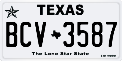 TX license plate BCV3587