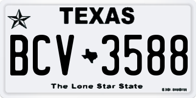 TX license plate BCV3588