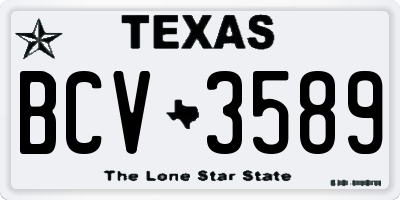 TX license plate BCV3589
