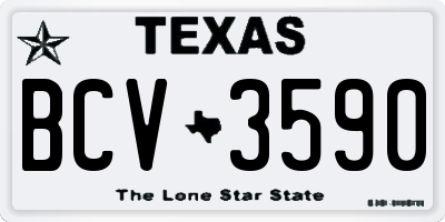 TX license plate BCV3590
