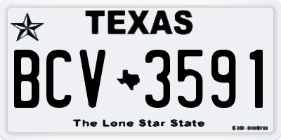 TX license plate BCV3591