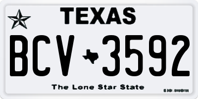 TX license plate BCV3592
