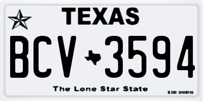 TX license plate BCV3594