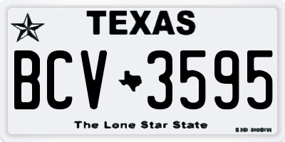 TX license plate BCV3595