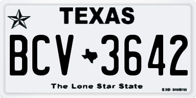 TX license plate BCV3642