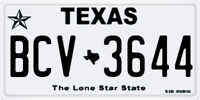 TX license plate BCV3644